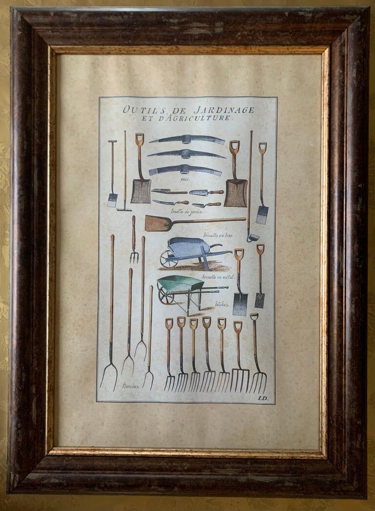 Lucien Dautrey, gardening tools, engraving, nineteenth century