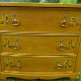 Old bohemian chest of drawers from the 30s with its floral prints in solid wood