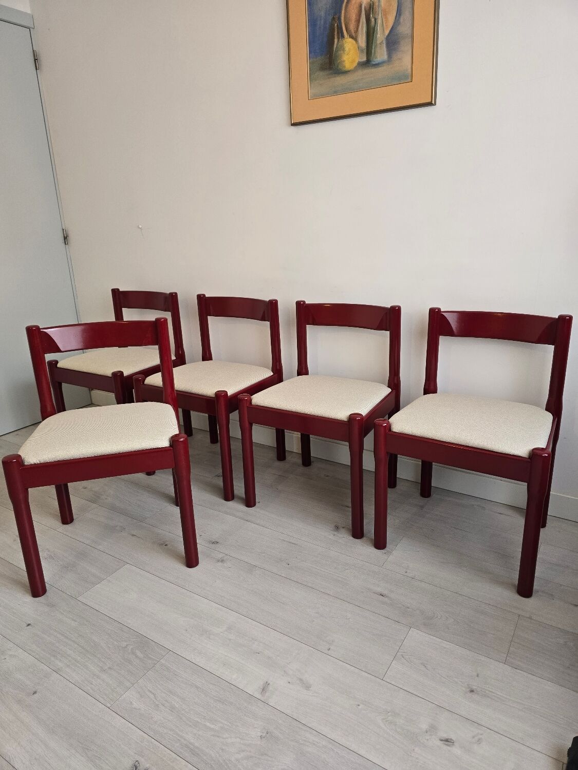 5× cassina carimate chairs door vico magistretti