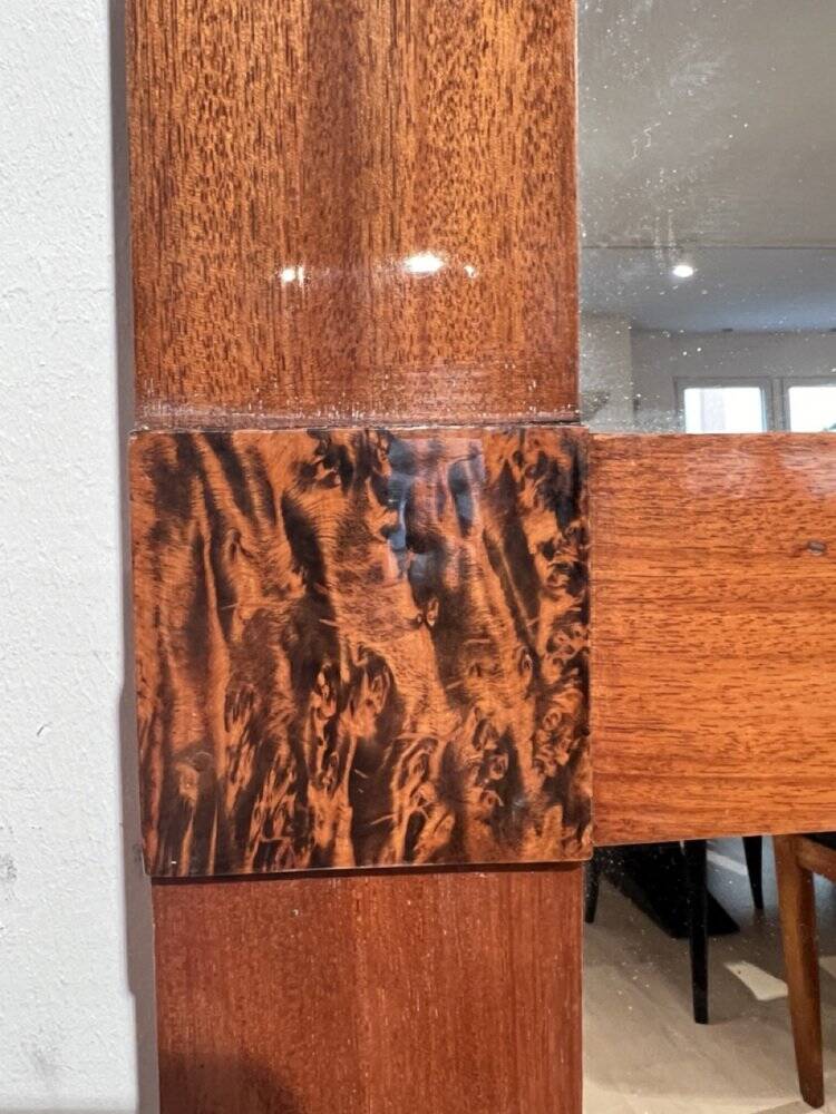 Biedermeier Mirror in Mahogany, Birch & Thuja Roots Wood, Austria, 1820s