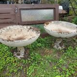 Reconstituted stone basin planter