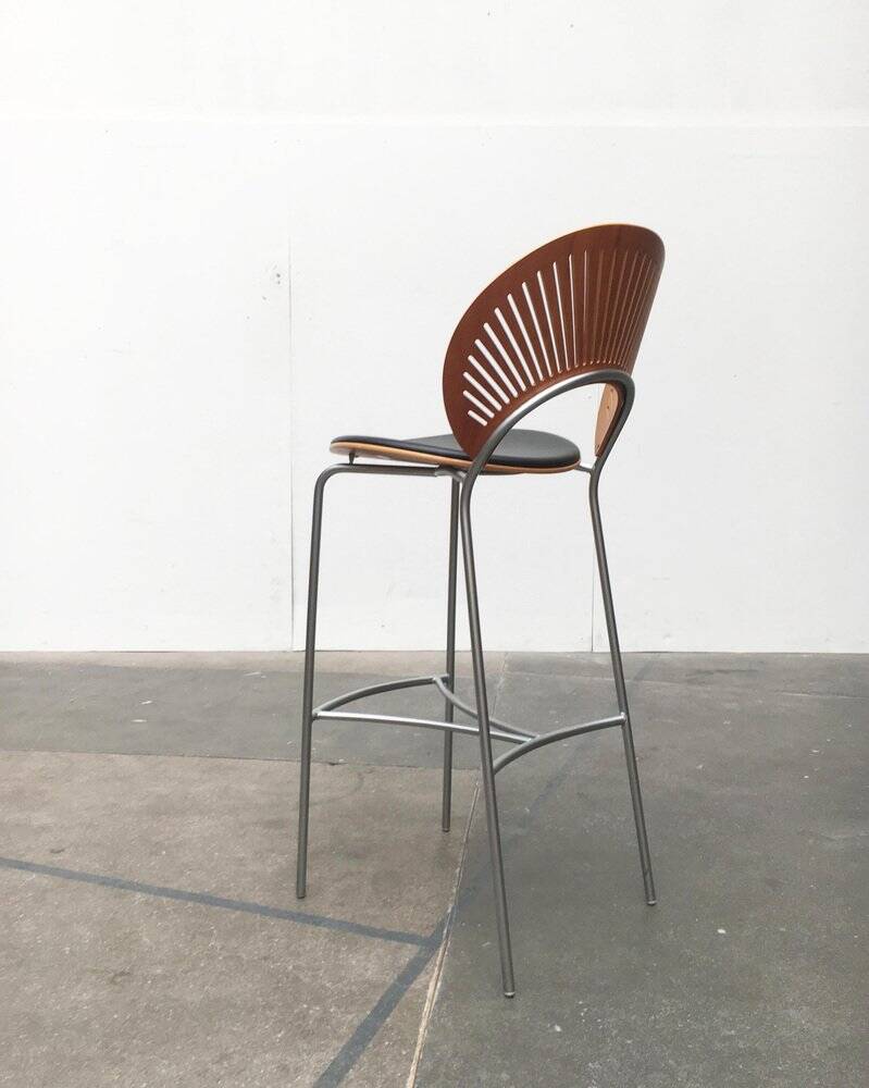 Danish bar stool set Trinidad by Nanna Ditzel for Fredericia, 1990s.