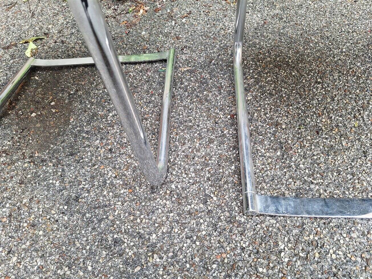 Model 920 Chairs in Chrome and Black Leather by Carlo Bartoli for T70, 1970s, Set of 6