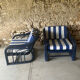 Pair of rattan armchairs 60s