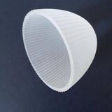 White frosted glass lampshade with pleated effect