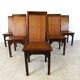Mid century bamboo high back dining chairs with table, 1960s