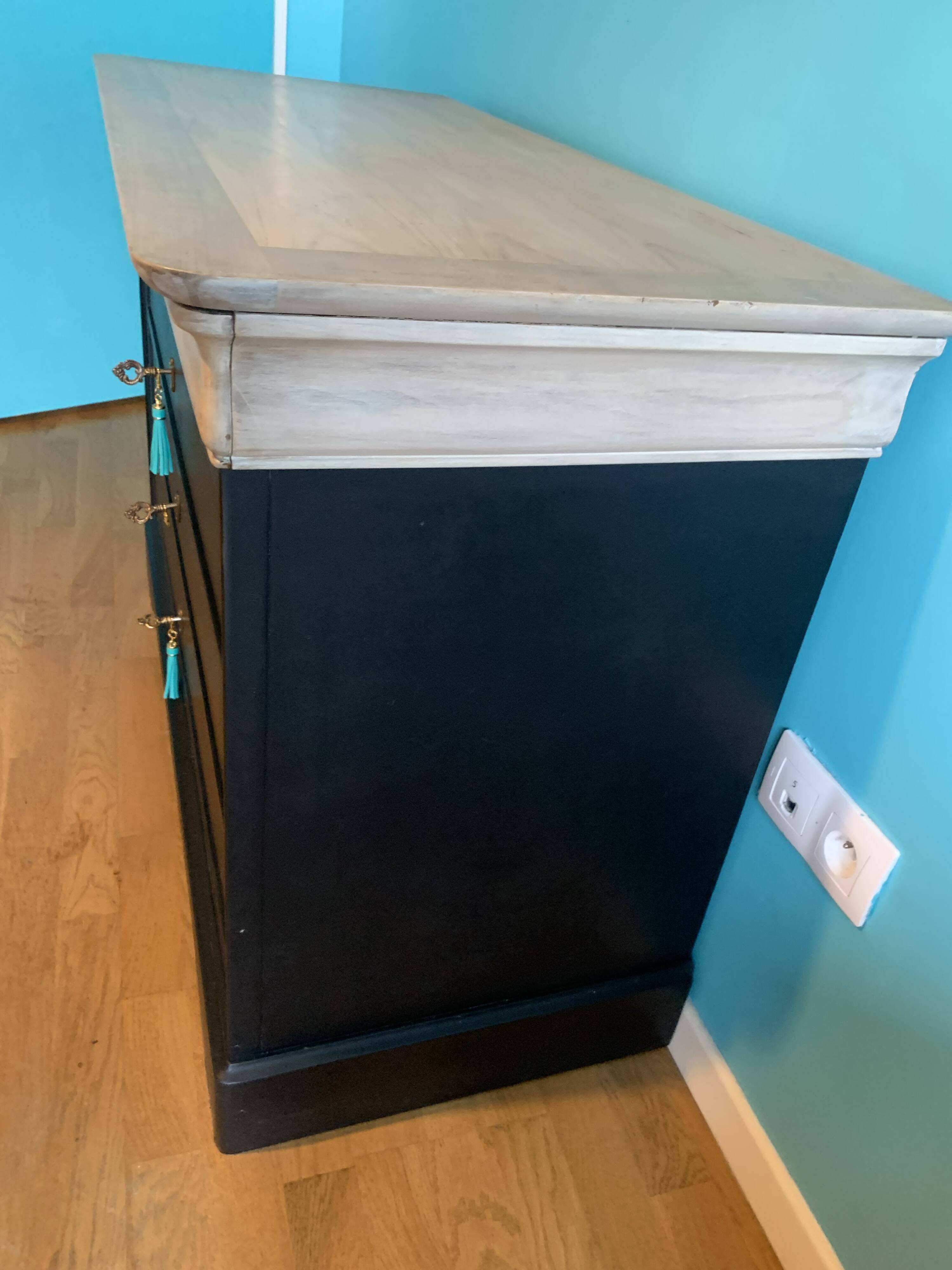 Vintage cherry wood commode refurbished