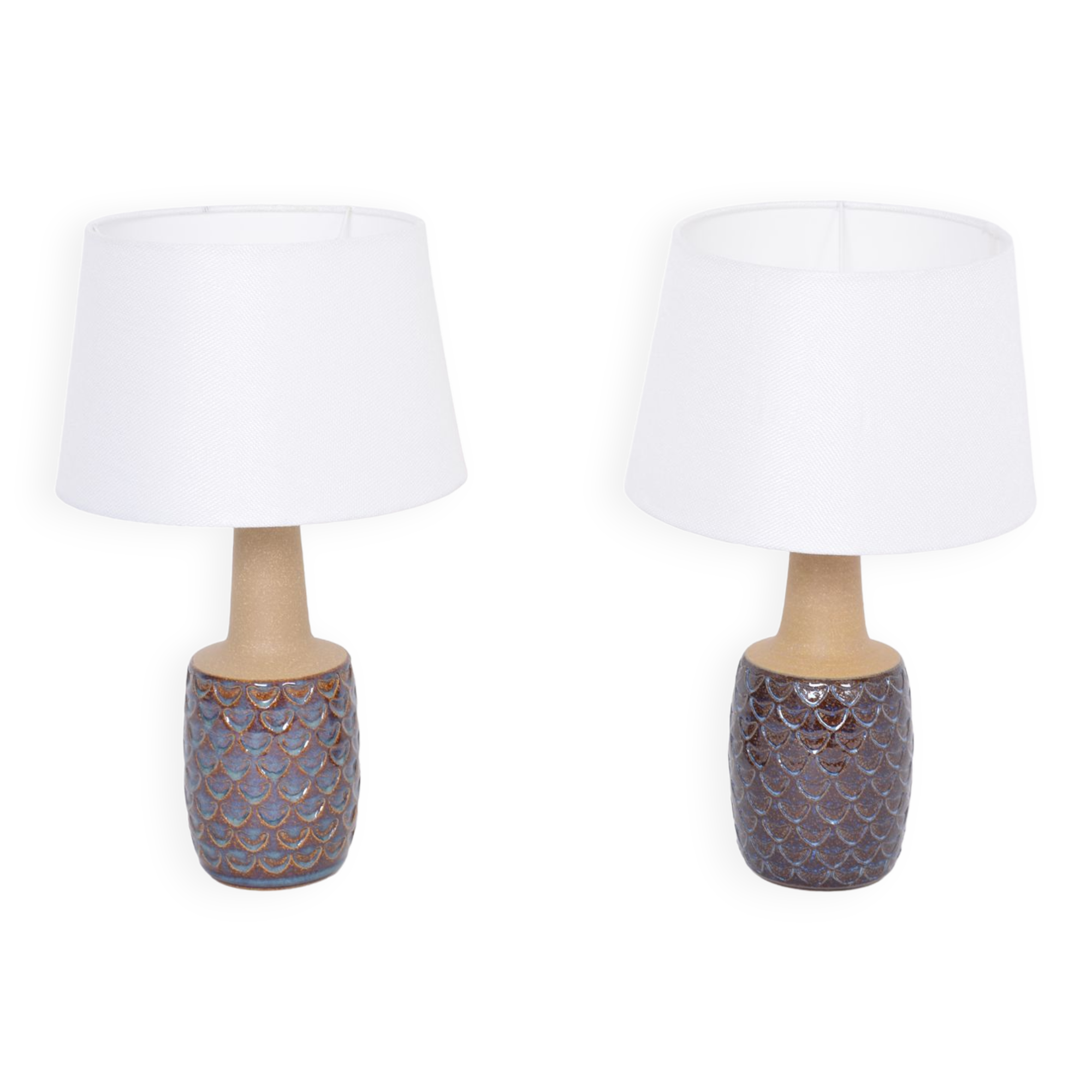 Pair of Mid-Century Handmade Stoneware table lamps  model 3001 by Einar Johansen for Soholm