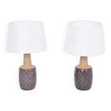 Paire de lampes de table en grès faites à la main, modèle 3001, par Einar Johansen pour Soholm