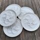 5 white oyster plates, St Amand faiencerie - vintage