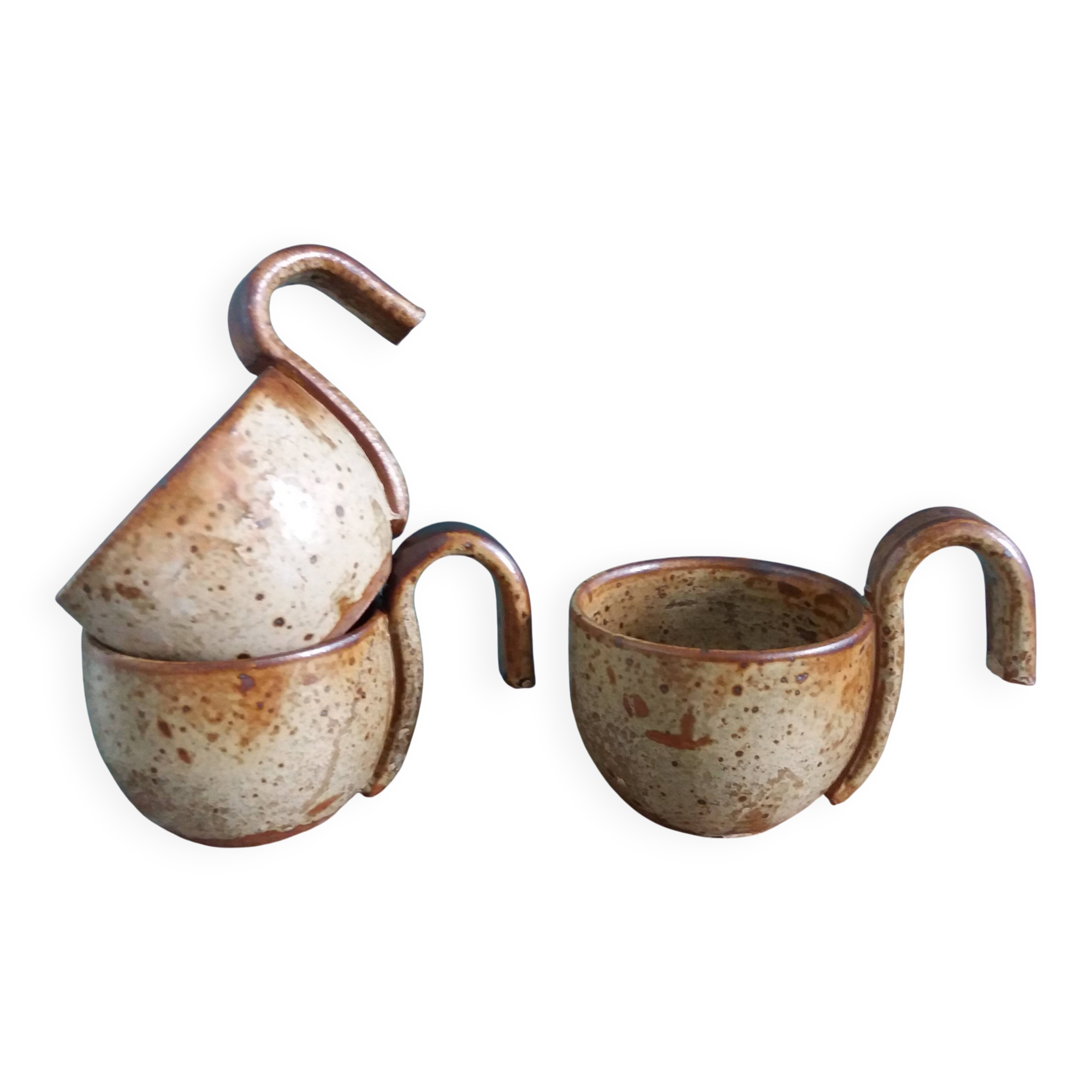 Sangria or punch cups in stoneware from Puisaye, Jean-Pierre Prud’homme