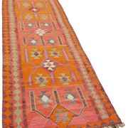 Turkish Handwoven Vintage Herki Kilim 105 cm x 355 cm