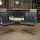 Design office chairs in swivel metal leather 1970