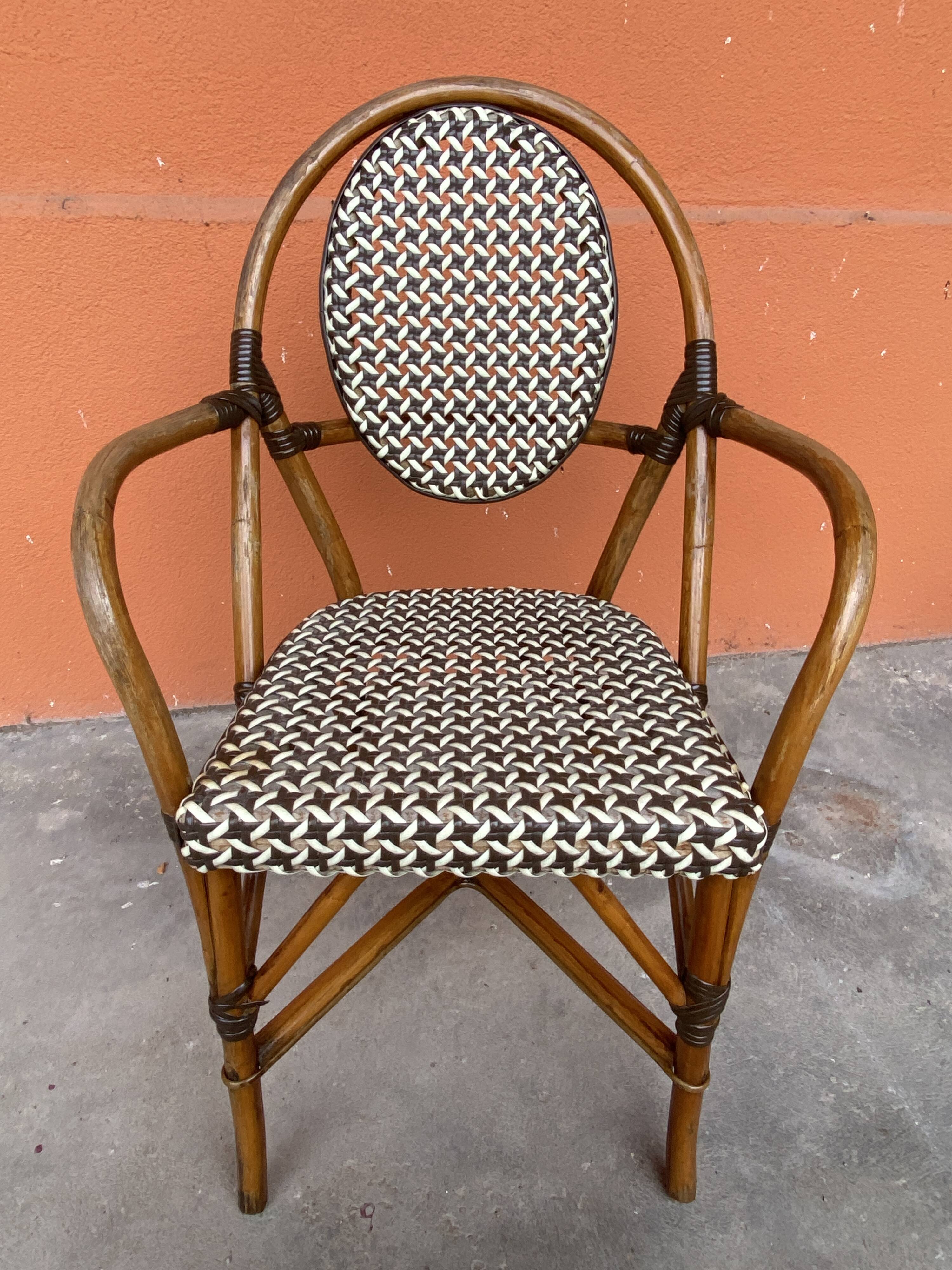 4 chaises Bistrot Parisienne Paris Rotin & scoubidou