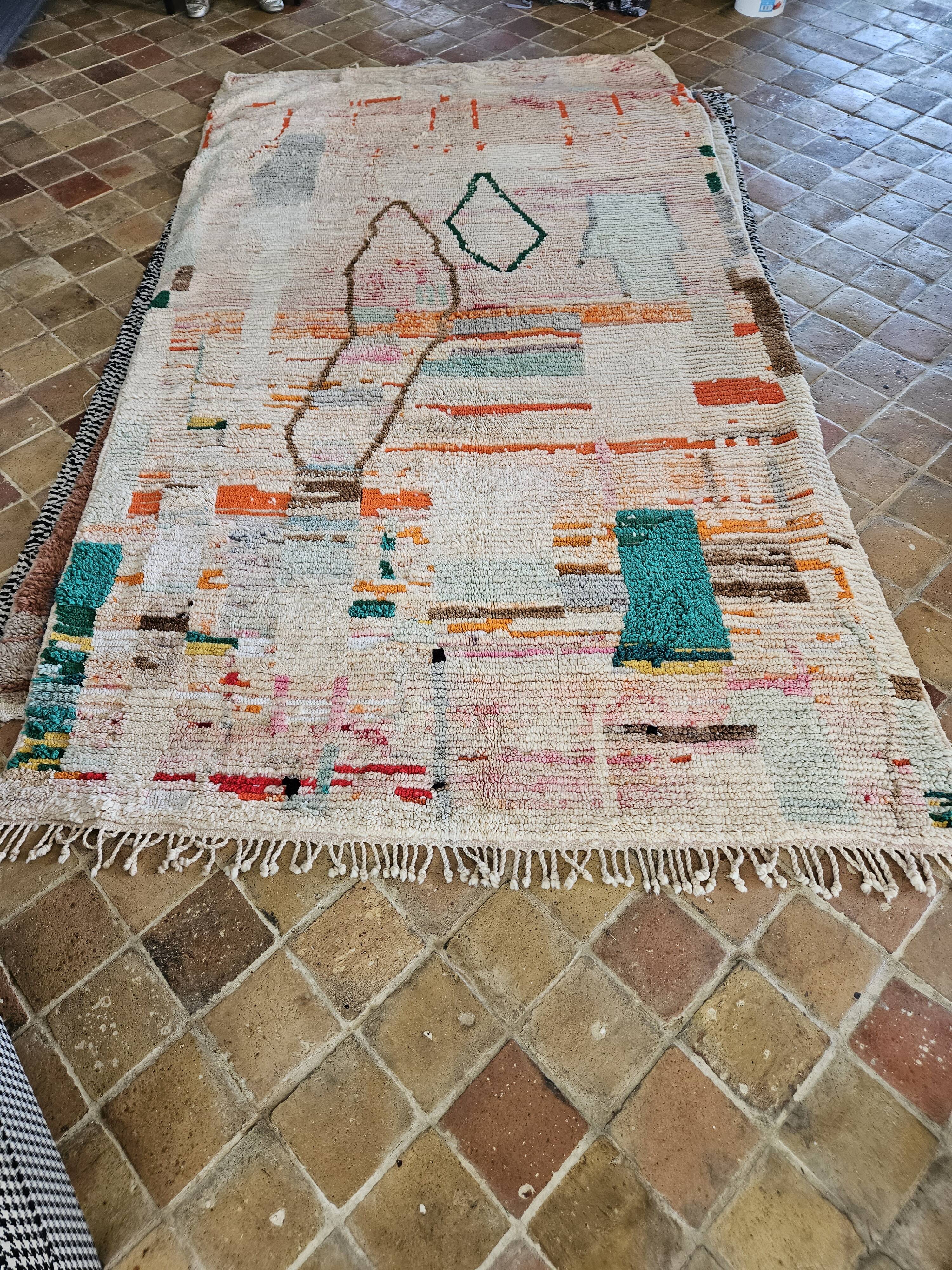 Berber Boujaad rug in coloured wool