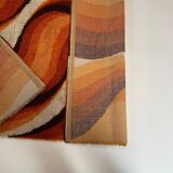 Large Psychedelic "WAVE"High Pile Rug by Prinstapijt Desso, Netherlands 1970s