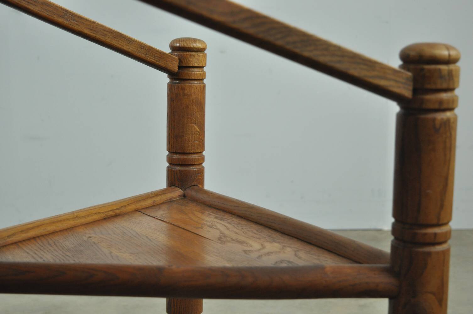 Pair of vintage antique Scandinavian oak Monk chairs, Sweden 1950s