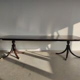 English dining room table in mahogany veneer late nineteenth with two extensions (from 1m80 to 2m80)