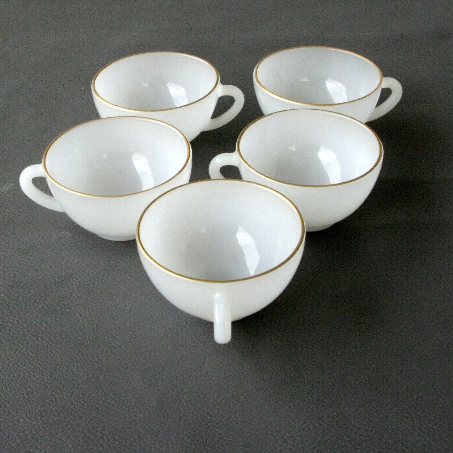 6 tasses et soucoupes irisées modèle Arlequin 810323 Arcopal vintage Verre - Vendu