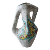 Old zoomorphic vase with fish decoration, by A. Borty, from Vallauris