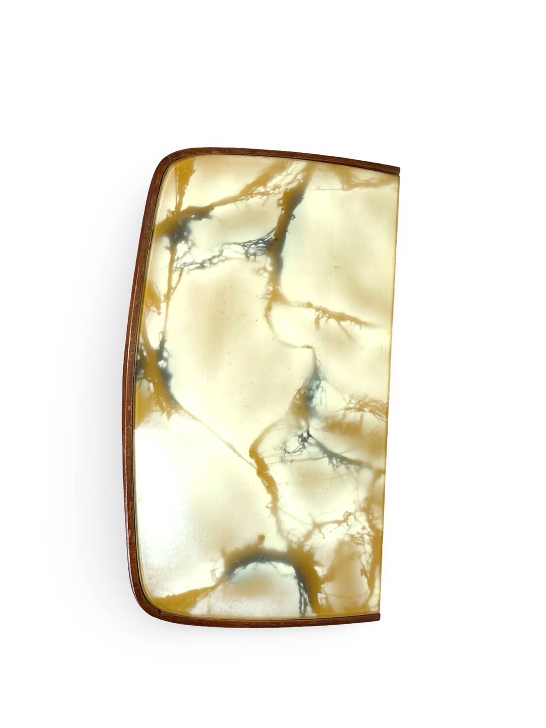 Tables de chevet plaquées en palissandre avec plateau en onyx vert