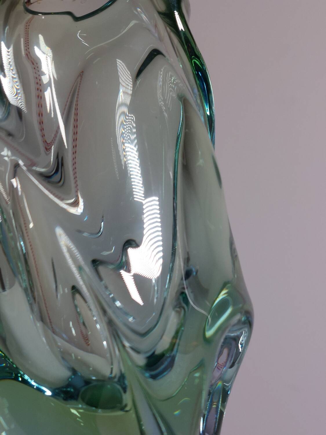 Organic glass vase by Jan Beránek Skrdlovice, mid-20th century.