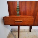 Scandinavian teak headboard – 1960s – Integrated bedside tables