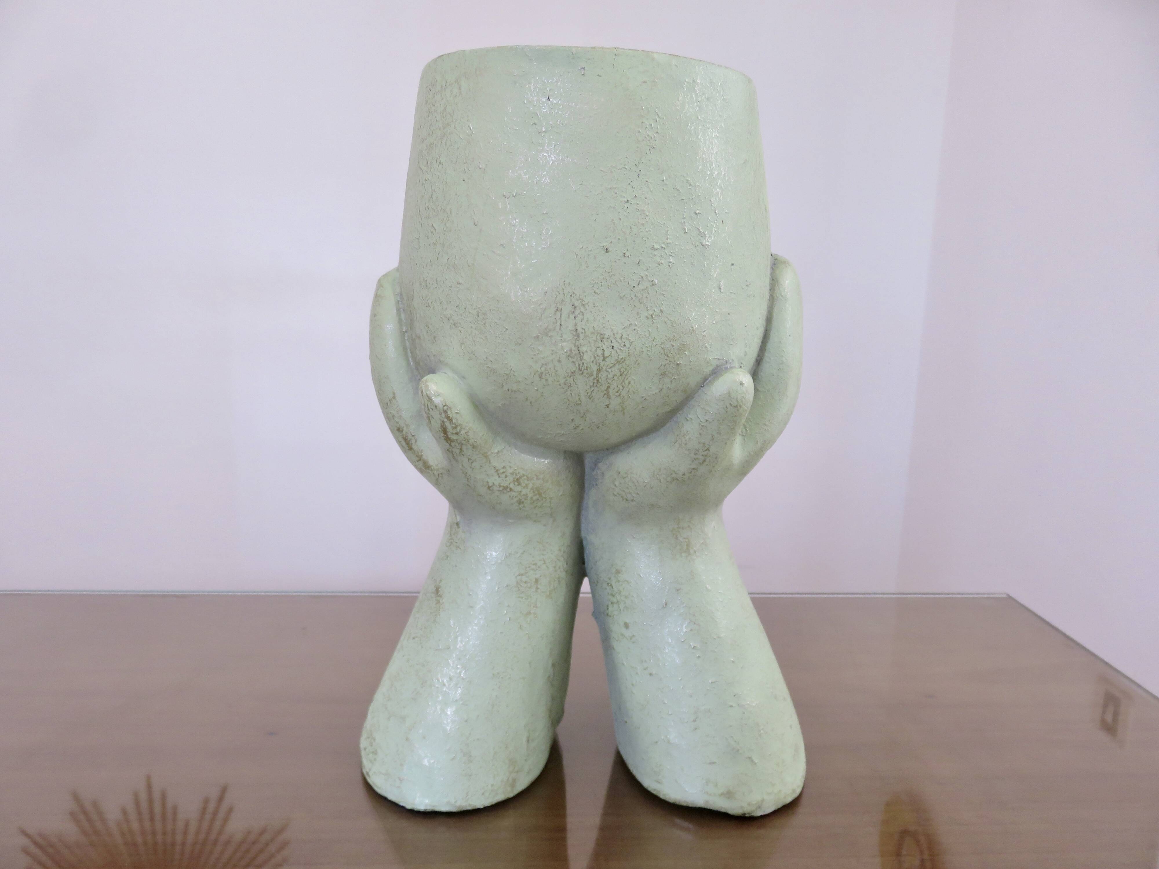 Large anthropomorphic vase made of thick fibreglass, 1980s-1990s.