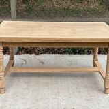 Extendable farmhouse table in raw oak, renovated