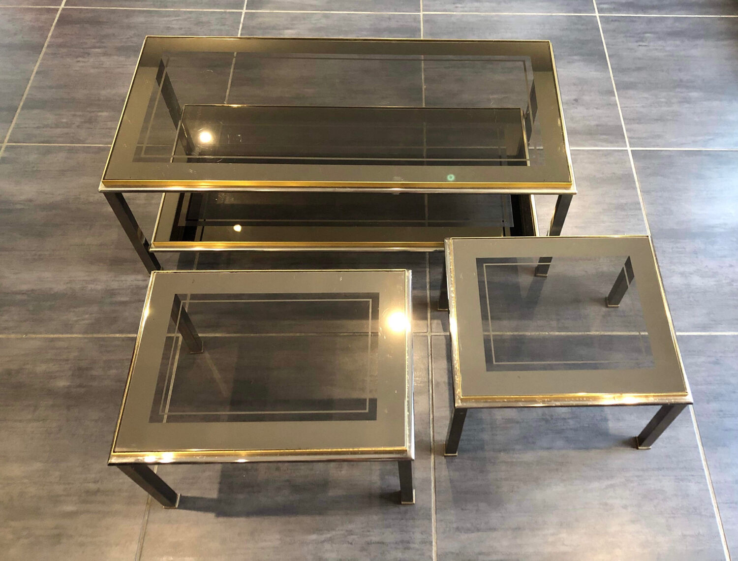 Set of Italian design coffee tables, 1970s