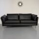 3-seater sofa Intertime I-Cielo black leather contemporary design