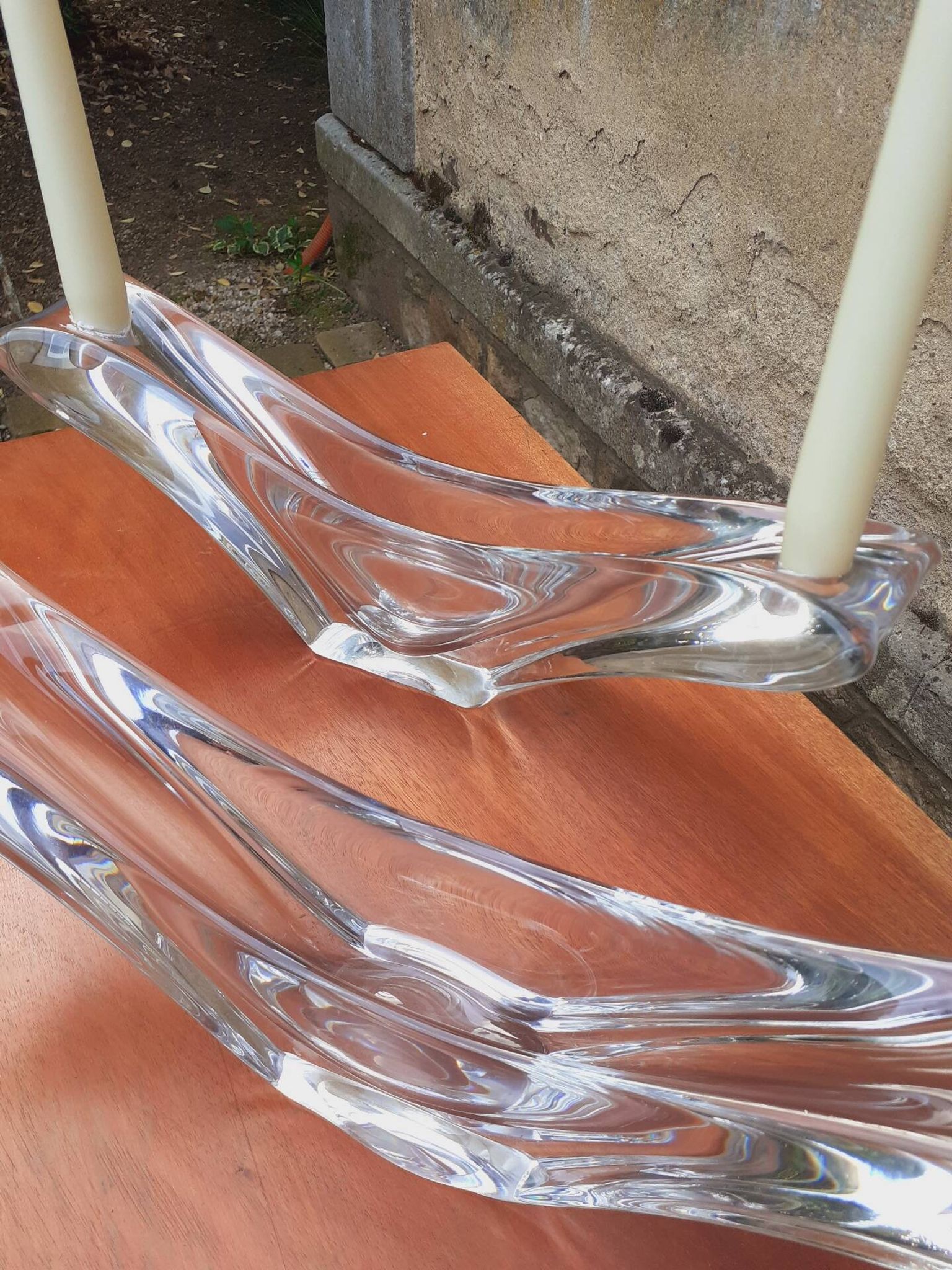 Paire de coupes/ Bougeoirs cristal de Daum