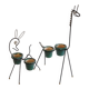 Pair of metal and ceramic plant stands