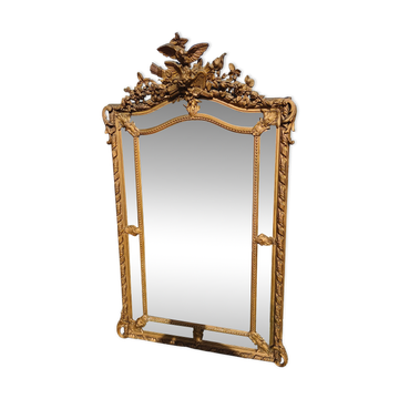 Grand Miroir Pare close 19 ème Bois et Stuk doré