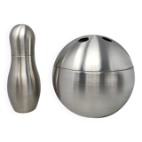 1970s Gorgeous "Bowling" Cocktail Shaker With Ice Bucket Tauma by Guzzini.