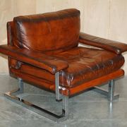 Restored suite Tim Bates for Pieff Mandarin leather chrome hardwood.