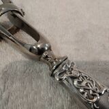 Silver-plated metal leg of lamb handle in art nouveau style