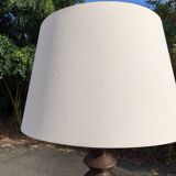 Turned wood floor lamp 1940-50 Charles Dudouyt style