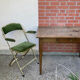 Lot de 4 fauteuils pliants vintage en velours vert