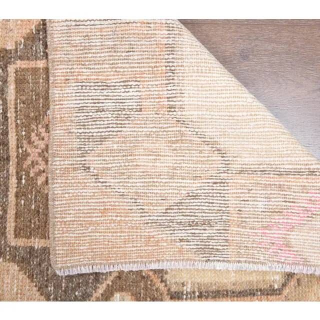 Vintage Turkish Hand-Knotted Wool Cotton Orange Runner Rug 66x318