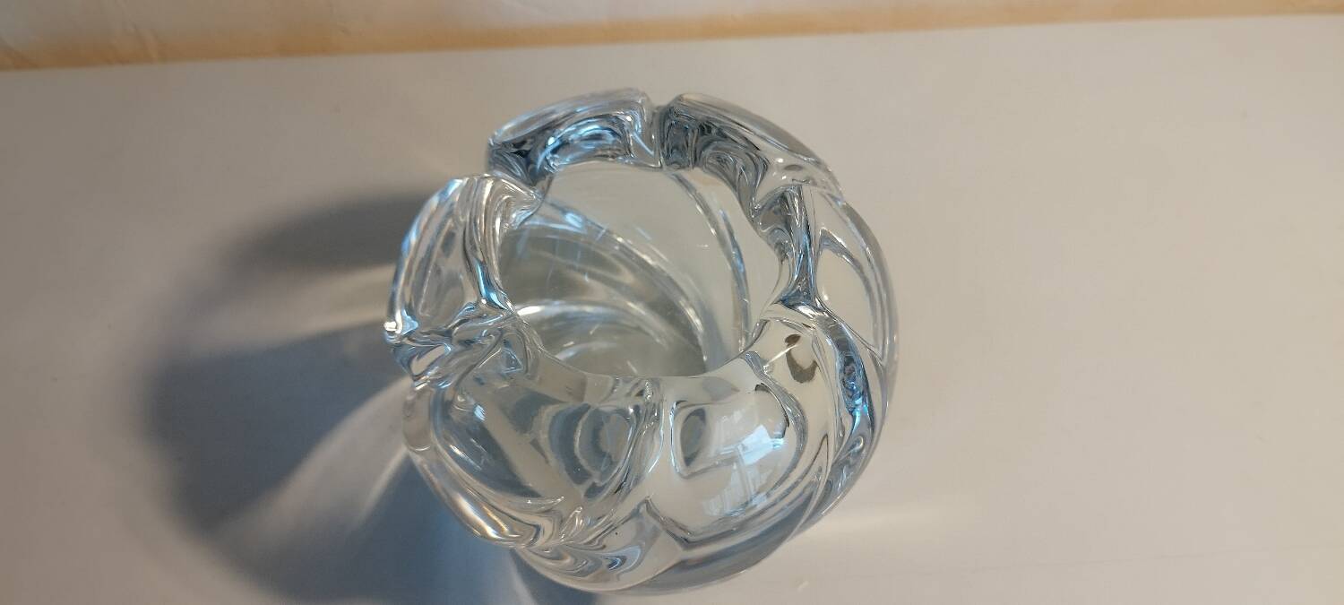 1950s crystal ball vase