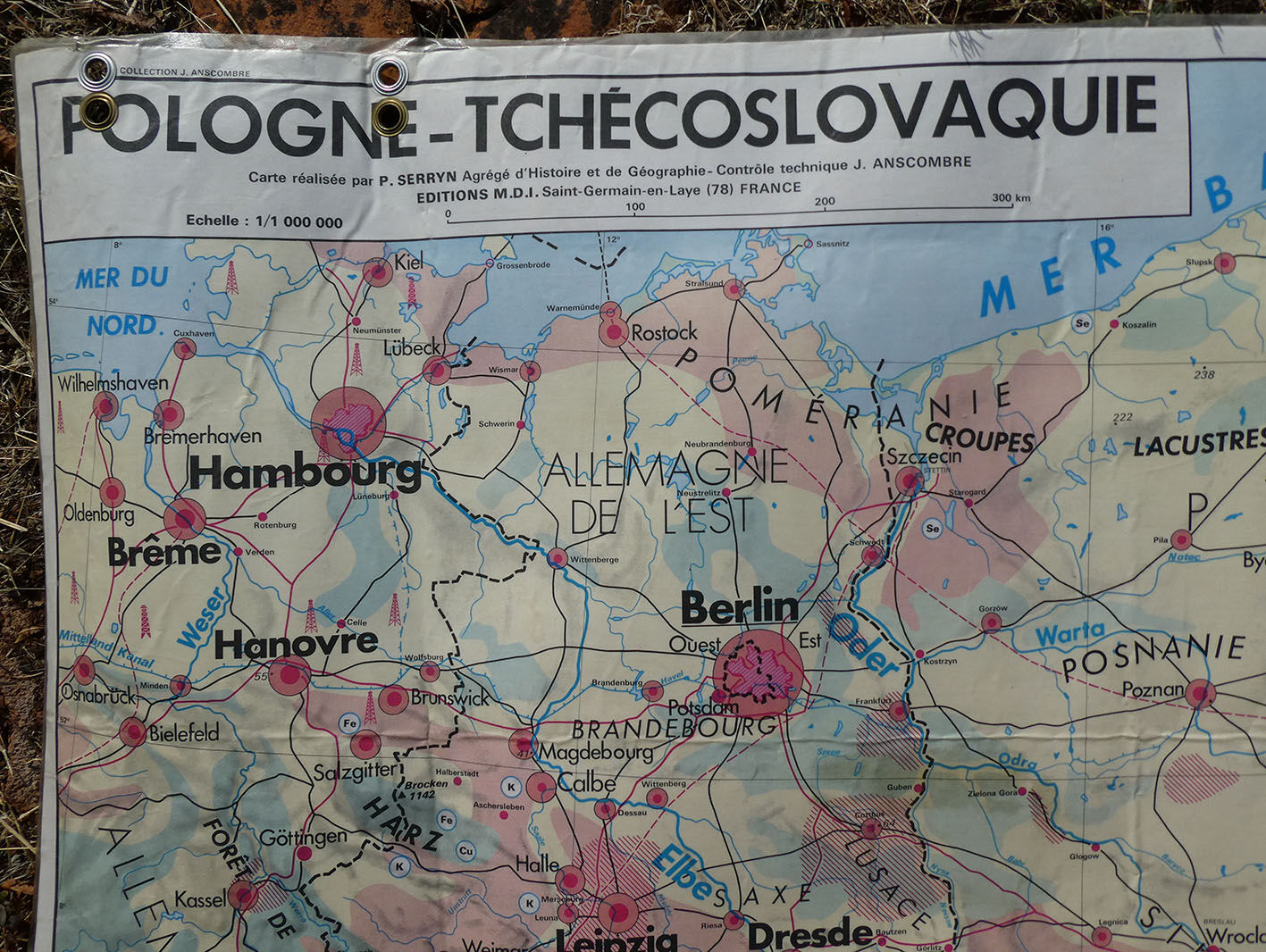 Vintage MDI "Country Balkaniques Poland - Czechoslovakia" school map