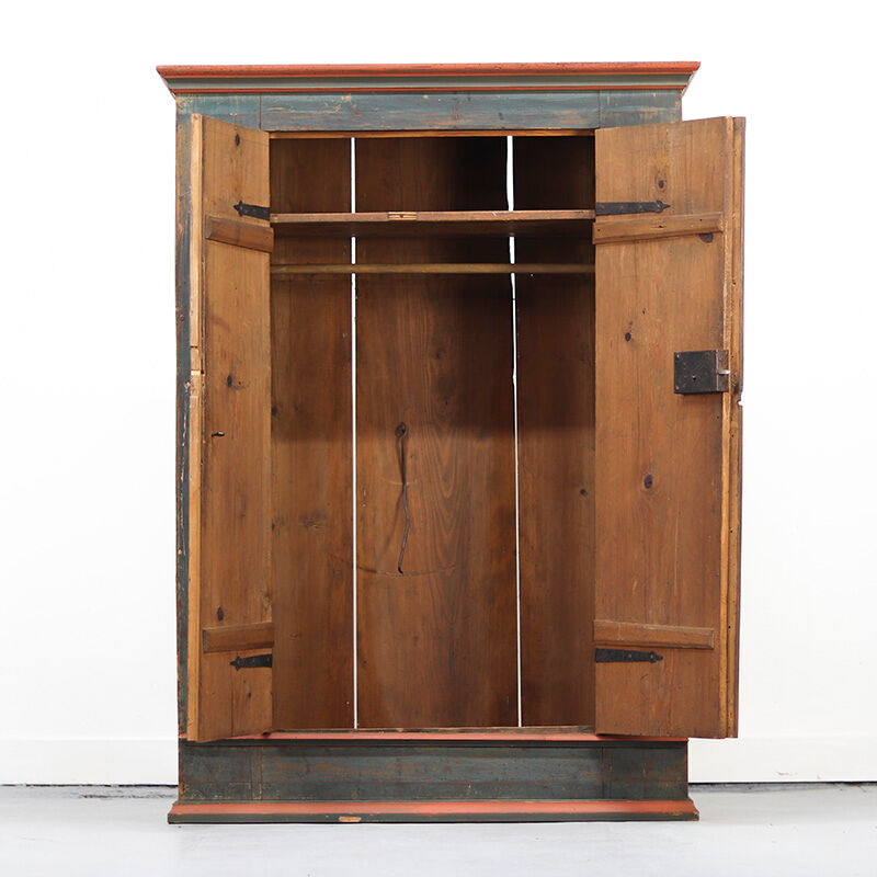 Rustic Farmhouse Folk Art Painted Bridal Cabinet