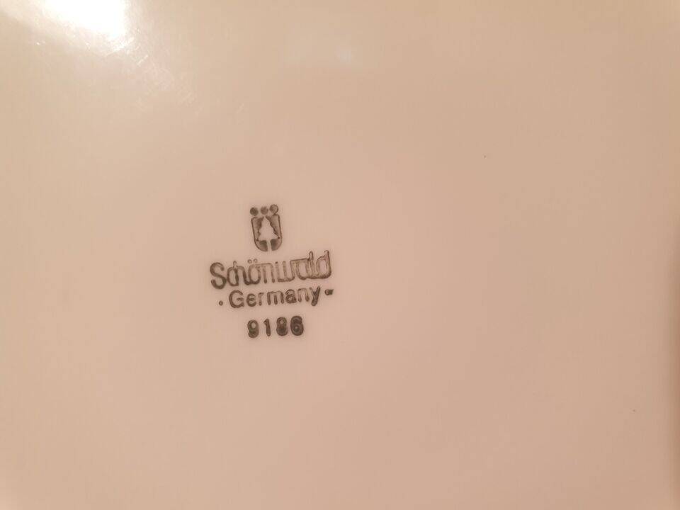 Series of 6 Schonwald Germany flat plates Art Nouveau decor