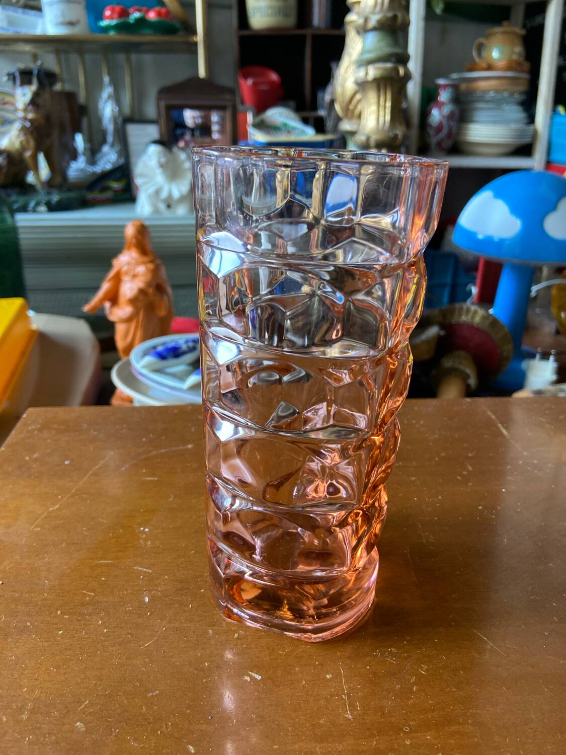 Vintage Art Deco style Rosaline vase by Luminarc