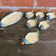 Plate + 6 Duck-Shaped Foie Gras Service Plates, Polychrome Ceramic