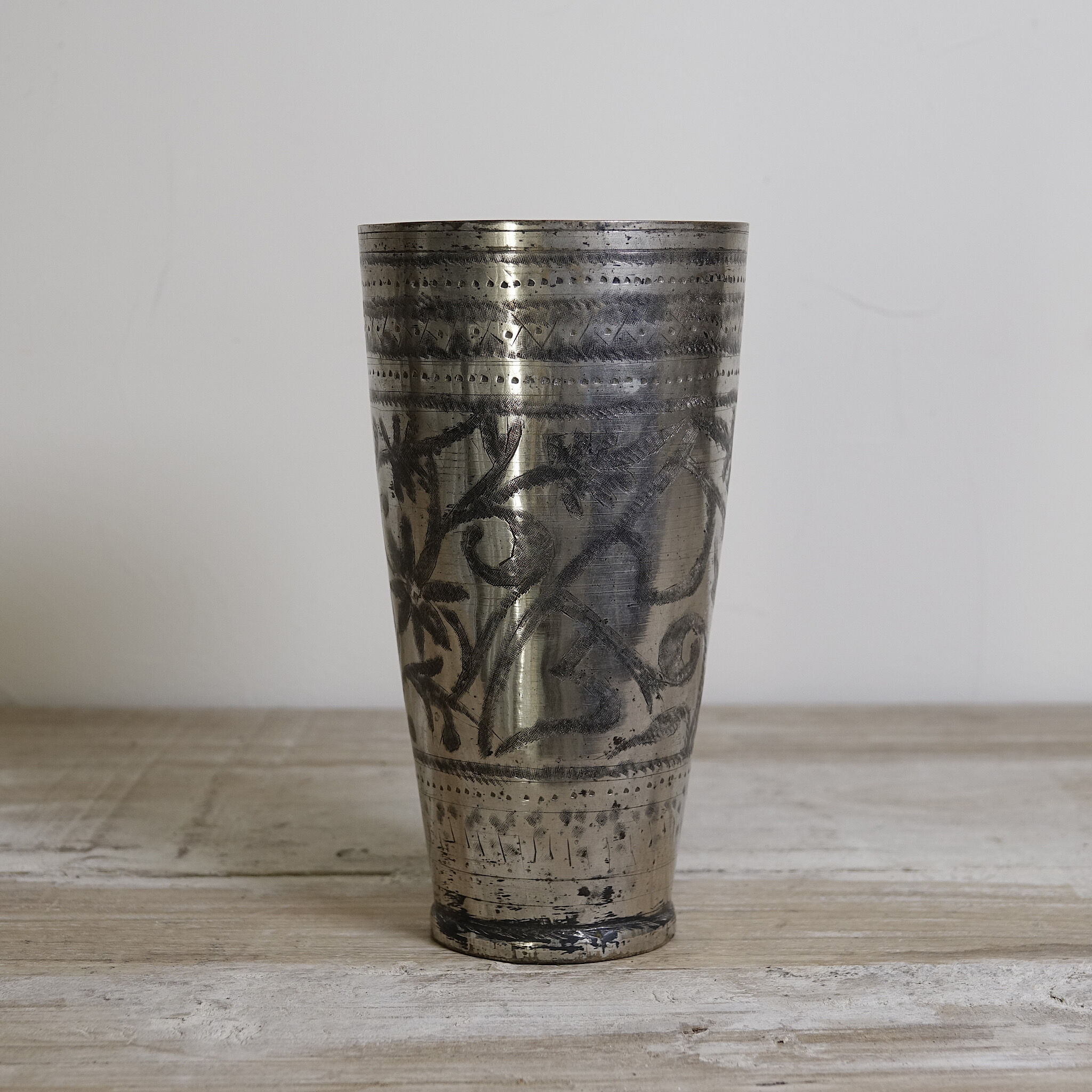 Antique brass lassi glass