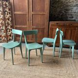 Set of 4 green bistro chairs