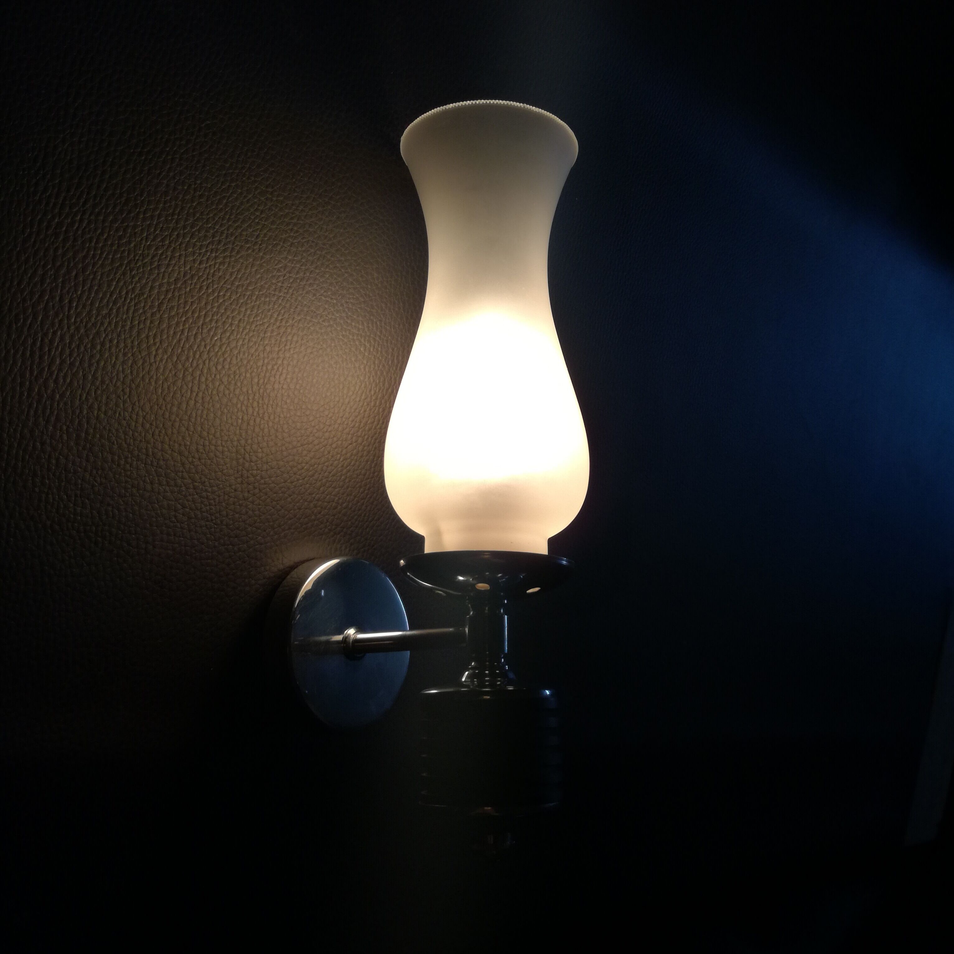 Metal and frosted glass wall lamp 1970