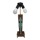 Lampe égyptienne osiris  bronze teck vintage  avec ecrin